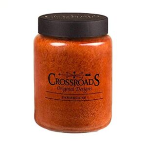 cwi gifts crossroads candle 26 ounce jar candle – farmhouse, burnt orange (g01037)