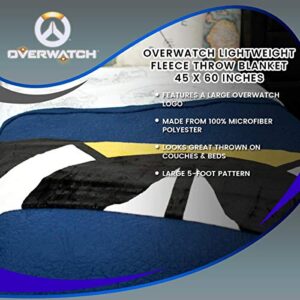 Overwatch Fleece Blanket - Licensed Blizzard Merchandise - Novelty Bedding Accessories - Cool Office And Home Decor - Unique Gaming Gift for Birthdays, Holidays, House Warming Parties