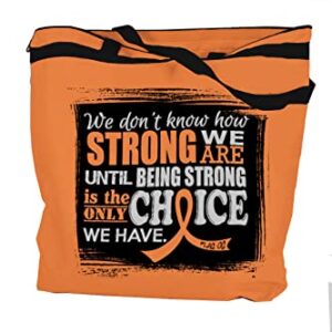 Fight Like a Girl How Strong We Are Darcey Tote Bag for Leukemia, Multiple Sclerosis, Kidney Cancer Awareness - Orange Ribbon