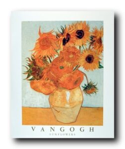 sunflowers in vase wall decor vincent van gogh floral fine art print poster (16×20)