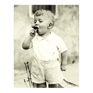 photo print of young boy smoking cigar – 11 x 14 unframed print – unusual art prints