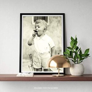 Photo Print of Young Boy Smoking Cigar - 11 x 14 Unframed Print - Unusual Art Prints