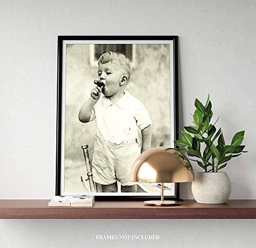 Photo Print of Young Boy Smoking Cigar - 11 x 14 Unframed Print - Unusual Art Prints