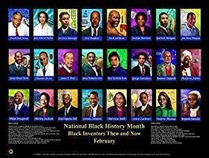 black inventors then and now poster 24×18 inches (bnv)