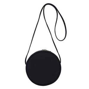 YONBEN Small Canvas Round Crossbody Wallet, Fashion Crossbody Purse Bag (Black)