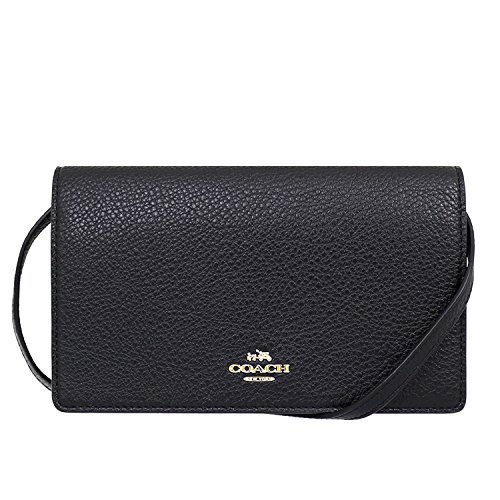 Coach Foldover Clutch Crossbody Bag, Black, One Size