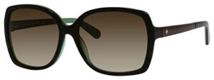 kate spade new york women’s darilynn square sunglasses, brown horn jade & brown gradient, 58 mm
