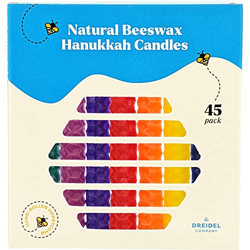 The Dreidel Company Hanukkah Candles Natural Honeycomb Beeswax - Multi-Color - 4.5"