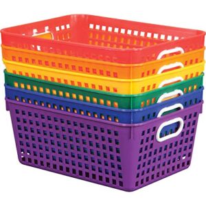 really good stuff – 666002 plastic storage baskets for classroom or home use – fun rainbow colors – 13″ x 10″ (set of 6)