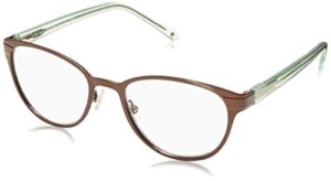kate spade new york women’s ebba oval reading glasses, brown mint 2.0/clear prescription, 50 mm + 2