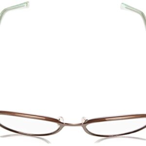 Kate Spade New York Women's Ebba Oval Reading Glasses, Brown Mint 2.0/Clear Prescription, 50 mm + 2