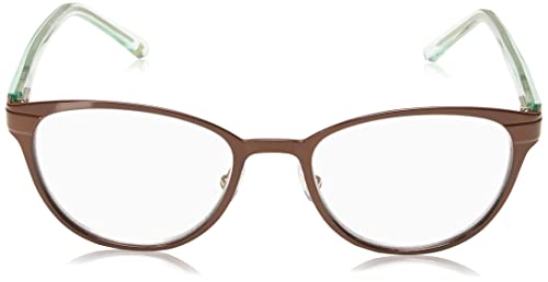 Kate Spade New York Women's Ebba Oval Reading Glasses, Brown Mint 2.0/Clear Prescription, 50 mm + 2