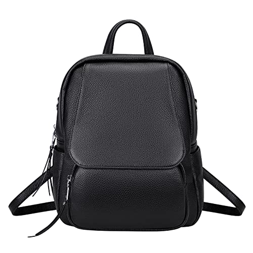 ALTOSY Mini Genuine Leather Backpack for Women Convertible Backpack Purse Shoulder Handbag Crossbody Bag 4 in 1 to Carry (S54 Black)