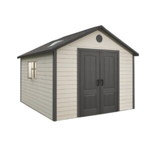 lifetime 6433 outdoor storage shed with windows, 11 by 11 feet
