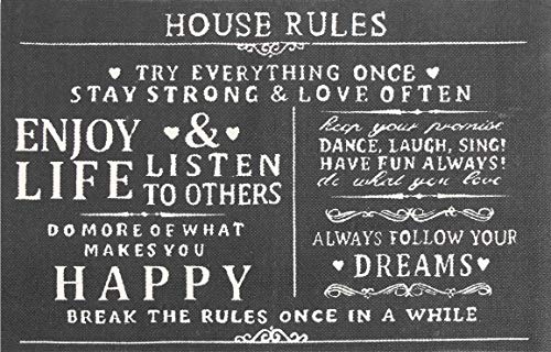 Chesapeake Paris Printed Cotton House Rules Typography Accent Rug (24''x36'')