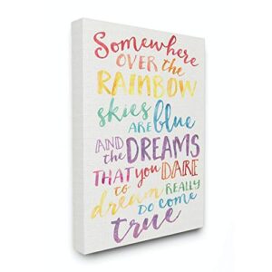 stupell industries somewhere over the rainbow watercolors canvas wall art, 16×20, design by artist erica billups