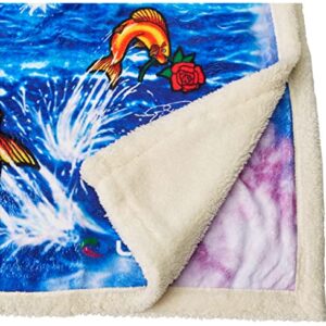 Liquid Blue Men's Grateful Dead Ship of Fools Warm Coral Fleece Throw Blanket, Multicolor, 50" X 60"