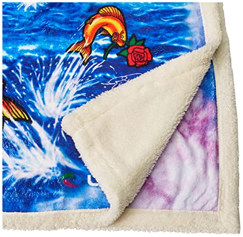 Liquid Blue Men's Grateful Dead Ship of Fools Warm Coral Fleece Throw Blanket, Multicolor, 50" X 60"