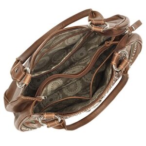 American West Handcrafted Leather Hobo Purse Handbag Women's Tooled Western Sholder Bag (Lady Lace)