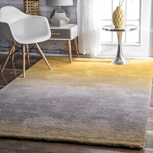 nuloom ana ombre shag area rug, 5′ x 8′, yellow