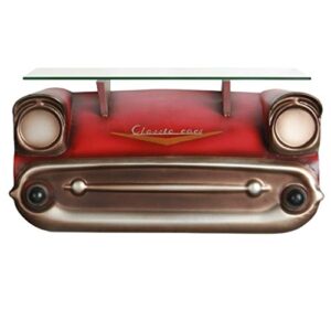 shelf creative vintage classic car floating wall decoration, wall mounted industrial storage display rack send installation accessories for kitchen, living room, unique personality iron art head rack