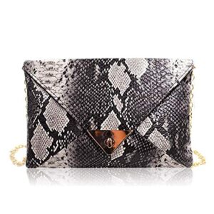 rarityus women large envelop clutch snakeskin handbag with chain strap ladies snakeskin shoulder crossbody bag