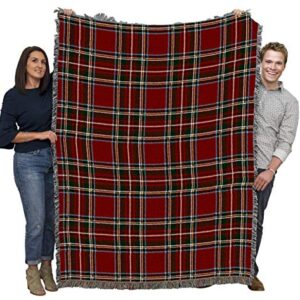 Pure Country Weavers Plaid Blanket Stewart Royal Tartan - Patterns Gift Tapestry Throw Woven from Cotton - Made in The USA (72x54)