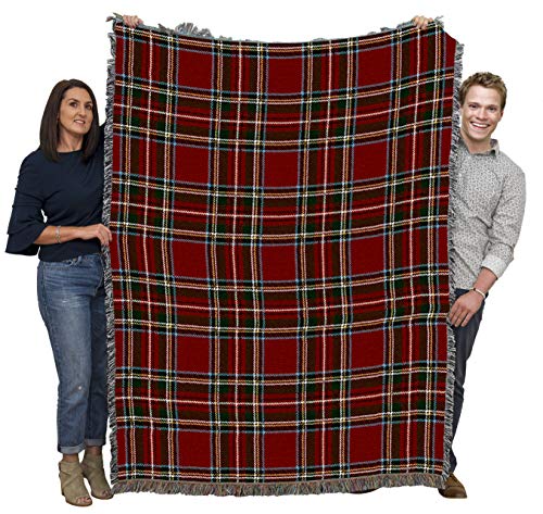 Pure Country Weavers Plaid Blanket Stewart Royal Tartan - Patterns Gift Tapestry Throw Woven from Cotton - Made in The USA (72x54)