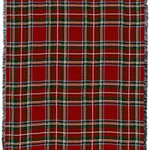 Pure Country Weavers Plaid Blanket Stewart Royal Tartan - Patterns Gift Tapestry Throw Woven from Cotton - Made in The USA (72x54)