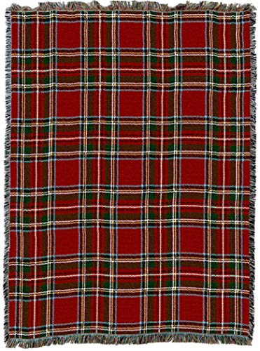 Pure Country Weavers Plaid Blanket Stewart Royal Tartan - Patterns Gift Tapestry Throw Woven from Cotton - Made in The USA (72x54)