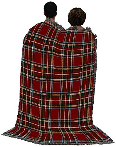 Pure Country Weavers Plaid Blanket Stewart Royal Tartan - Patterns Gift Tapestry Throw Woven from Cotton - Made in The USA (72x54)