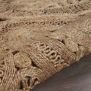 LR Resources Jute LR12029-NAT40RD Natural Round X 4 ft Indoor Area Rug, 4' x 4'