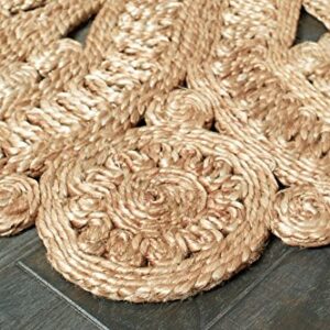 LR Resources Jute LR12029-NAT40RD Natural Round X 4 ft Indoor Area Rug, 4' x 4'