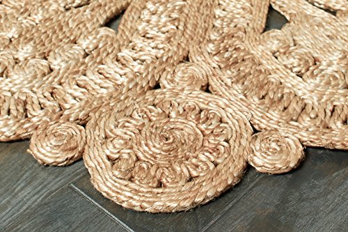 LR Resources Jute LR12029-NAT40RD Natural Round X 4 ft Indoor Area Rug, 4' x 4'