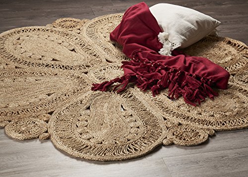 LR Resources Jute LR12029-NAT40RD Natural Round X 4 ft Indoor Area Rug, 4' x 4'