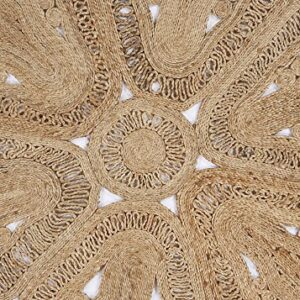 LR Resources Jute LR12029-NAT40RD Natural Round X 4 ft Indoor Area Rug, 4' x 4'