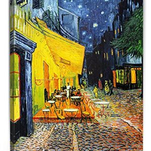 DECORARTS - Cafe Terrace At Night, Vincent Van Gogh Art Reproduction. Giclee Canvas Prints Wall Art for Home Decor 30x24