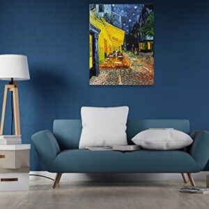 DECORARTS - Cafe Terrace At Night, Vincent Van Gogh Art Reproduction. Giclee Canvas Prints Wall Art for Home Decor 30x24