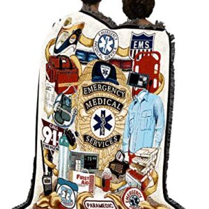 Pure Country Weavers EMS - First Responders Blanket - Gift Tapestry Throw Woven from Cotton - Made in The USA (72x54)