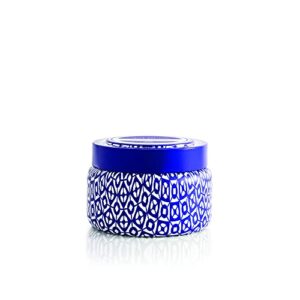 capri blue scented candle with tin candle holder – cotton wick – luxury aromatherapy candle – 8.5 oz – volcano