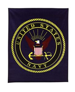 rothco military insignia fleece blankets, 50″ x 60″, navy