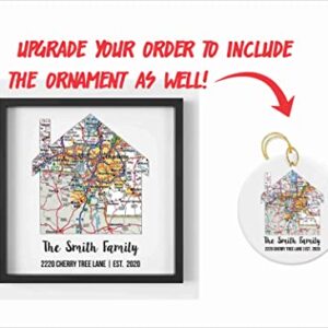 New Home Gift Housewarming Gift Map Art Gift Family Established Sign Last Name Art Family Art Framed Art Gift for New Home Realtor Gift