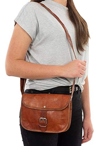 Gusti Shoulder Bag Leather - Mary M. Handbag Purse Crossbody Bag Satchel for Women in Vintage Brown