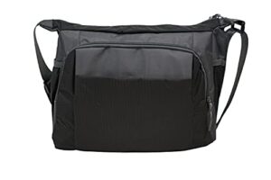 nupouch sporty crossbody bag, water resistant shoulder bag purse, travel bag, large, black