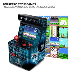 My Arcade Retro Machine Playable Mini Arcade: 200 Retro Style Games Built In, 5.75 Inch Tall, Powered by AA Batteries, 2.5 Inch Color Display, Speaker, Volume Control