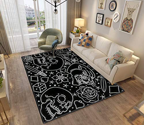 Home Area Runner Rug Pad Traditional Tattoo Thickened Non Slip Mats Doormat Entry Rug Floor Carpet for Living Room Indoor Outdoor Throw Rugs