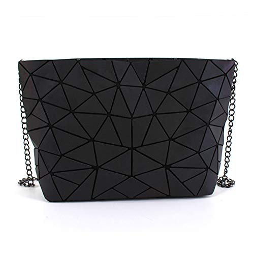 Mily Womens Holographic Laser Leather Envelope Clutch Handbag Purse Luminous