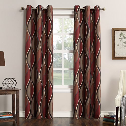 No. 918 Intersect Ogee Print Semi-Sheer Grommet Curtain Panel