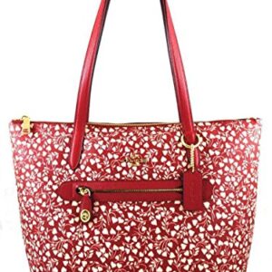 COACH Womens Pebbled Taylor Tote (Love Leaf)