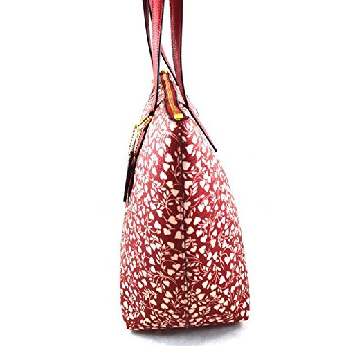 COACH Womens Pebbled Taylor Tote (Love Leaf)